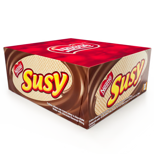 SUSY® Maxi Oblea Rellena de Crema Sabor Chocolate Display 18 Unidades de 50 g c/u