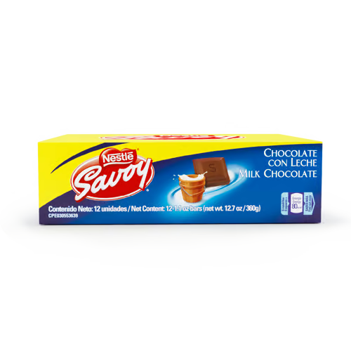 [1000009] SAVOY® Milk Chocolate Display 12 Units of 30 g